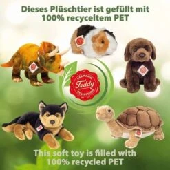 Teddy-Hermann Spielzeug/Puppen & Plüschspielzeug/Plüschspielzeug/Kuscheltiere Teddy Hermann 91837 Katze Liegend Rot Getigert 20 Cm, Kuscheltier, Plüschtier Mit Recycelter Füllung, Nachhaltig Rot -Teddy Hermann 29968750 04